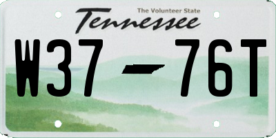 TN license plate W3776T