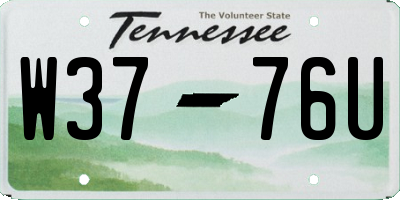 TN license plate W3776U