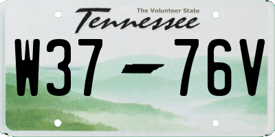 TN license plate W3776V
