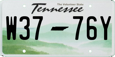TN license plate W3776Y