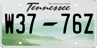 TN license plate W3776Z