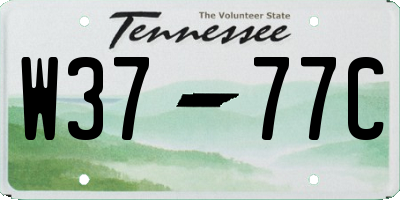 TN license plate W3777C