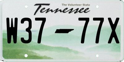 TN license plate W3777X