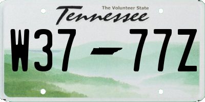 TN license plate W3777Z