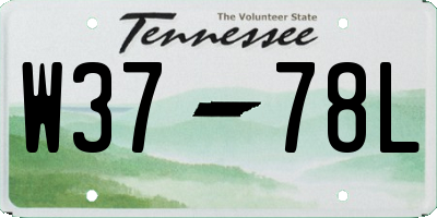 TN license plate W3778L