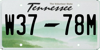 TN license plate W3778M