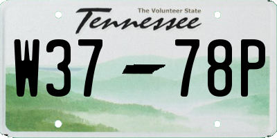 TN license plate W3778P