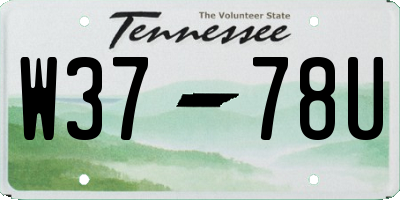 TN license plate W3778U