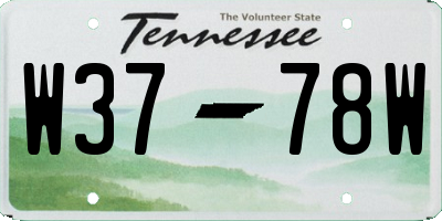 TN license plate W3778W