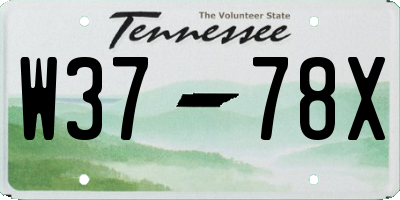TN license plate W3778X