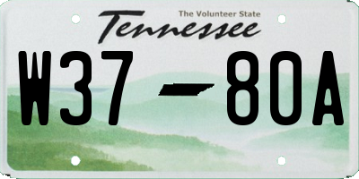 TN license plate W3780A