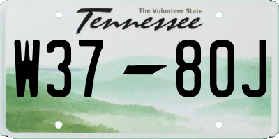 TN license plate W3780J