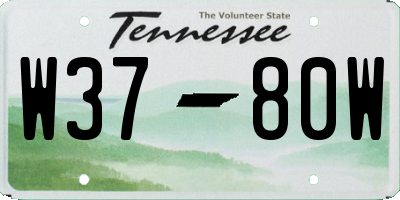 TN license plate W3780W