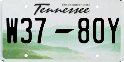 TN license plate W3780Y