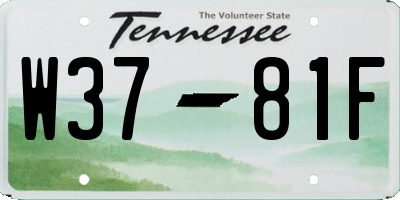 TN license plate W3781F