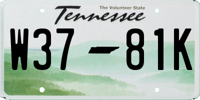 TN license plate W3781K