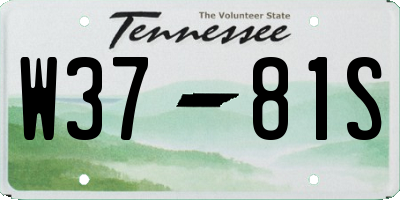 TN license plate W3781S