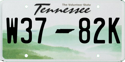 TN license plate W3782K