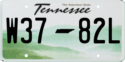 TN license plate W3782L