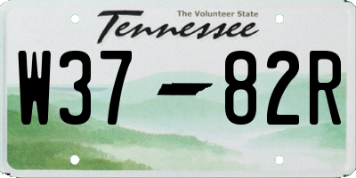 TN license plate W3782R