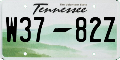 TN license plate W3782Z