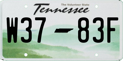 TN license plate W3783F