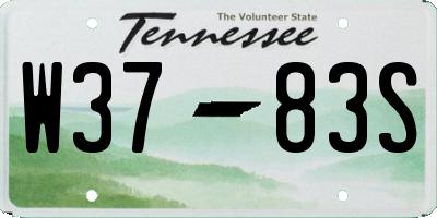 TN license plate W3783S