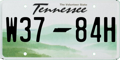 TN license plate W3784H