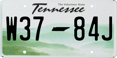TN license plate W3784J