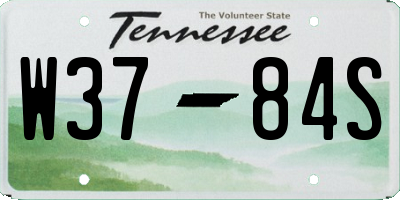 TN license plate W3784S