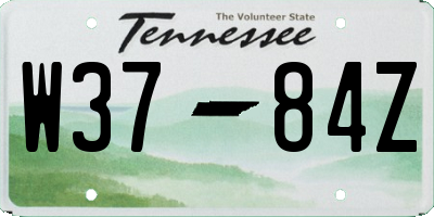 TN license plate W3784Z