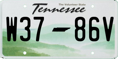 TN license plate W3786V