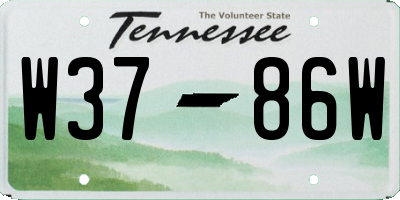 TN license plate W3786W