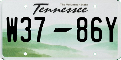 TN license plate W3786Y