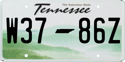 TN license plate W3786Z