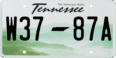 TN license plate W3787A