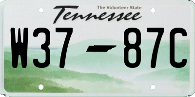 TN license plate W3787C