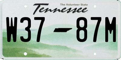 TN license plate W3787M