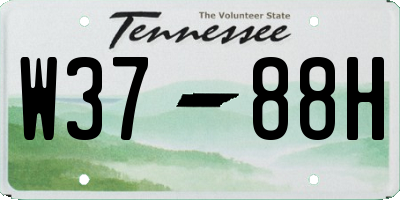 TN license plate W3788H