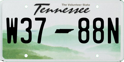 TN license plate W3788N