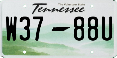 TN license plate W3788U