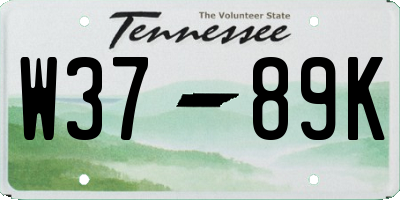 TN license plate W3789K