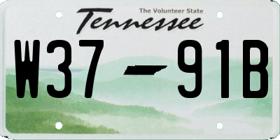 TN license plate W3791B