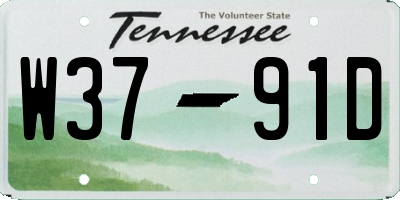 TN license plate W3791D