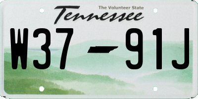 TN license plate W3791J