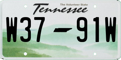 TN license plate W3791W