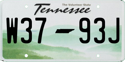 TN license plate W3793J