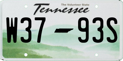 TN license plate W3793S