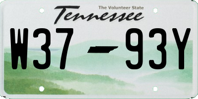TN license plate W3793Y