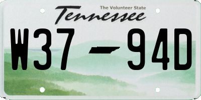TN license plate W3794D